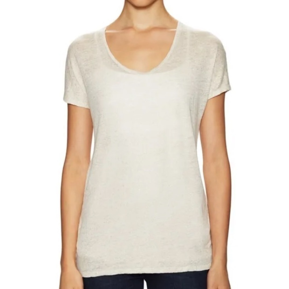 Zadig & Voltaire Vicky Lame Deluxe Cream Glittery Gold Tee Size S
